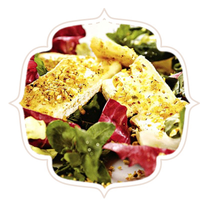 Salada com Queijo de Cabra Empanado